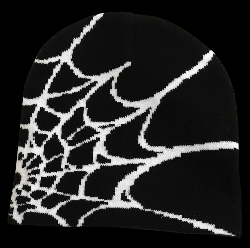 Y2K Spider-Web Knitted Beanie